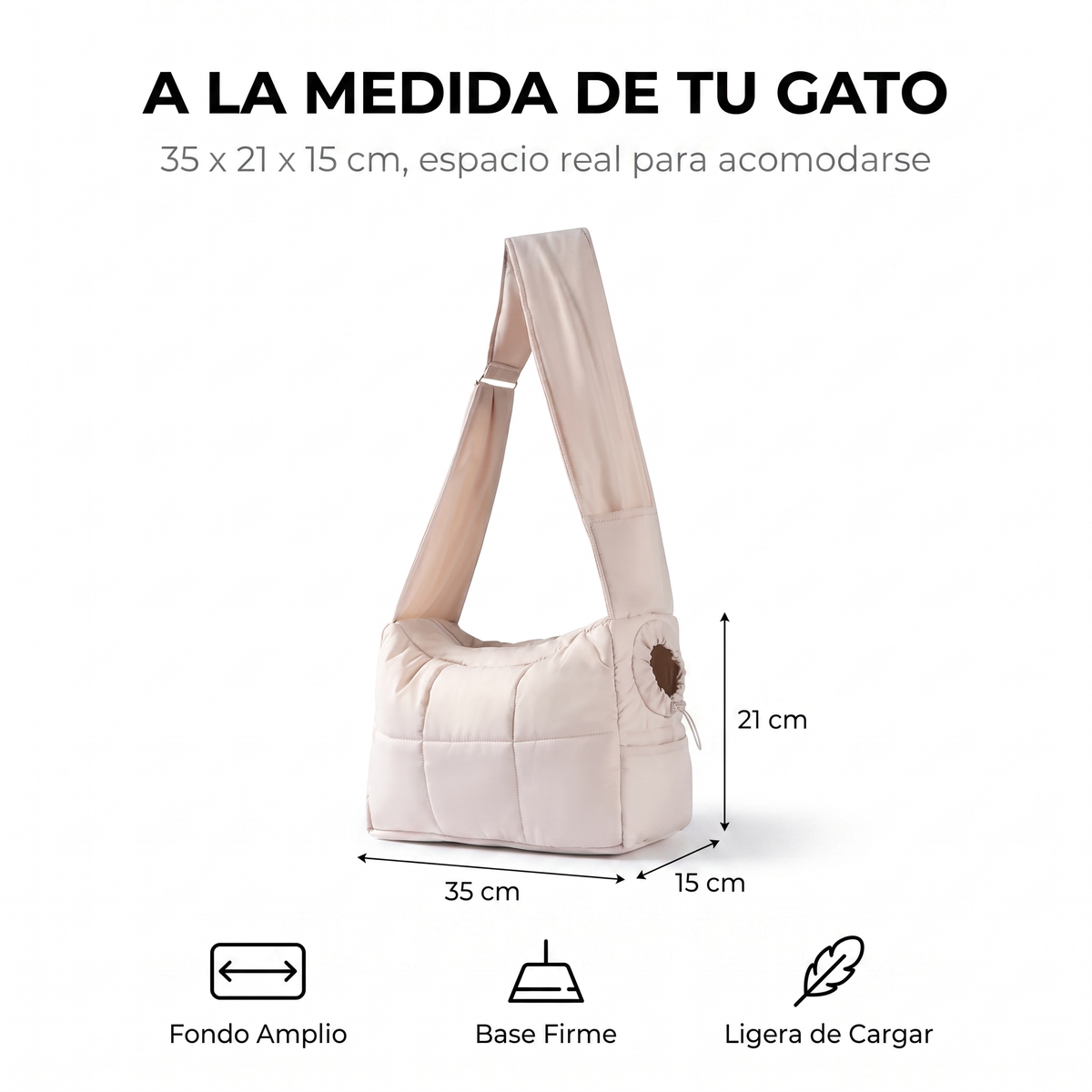 Bolsa de hombro acolchada para gatos