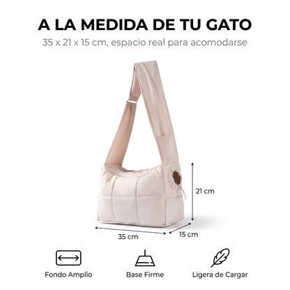 Bolsa de hombro acolchada para gatos