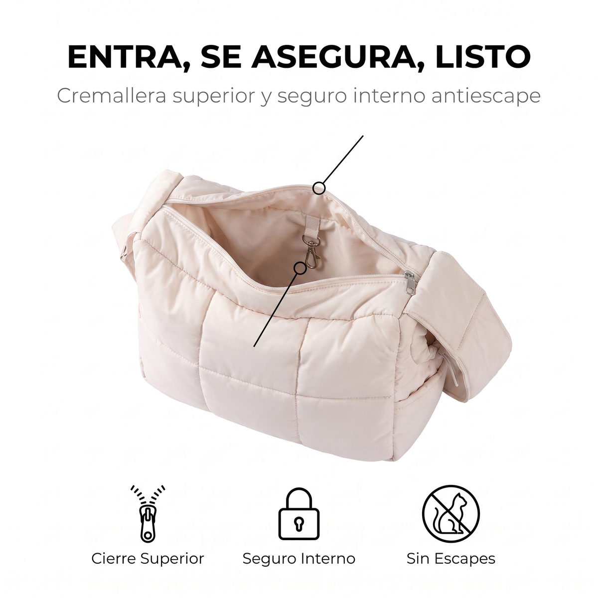 Bolsa de hombro acolchada para gatos