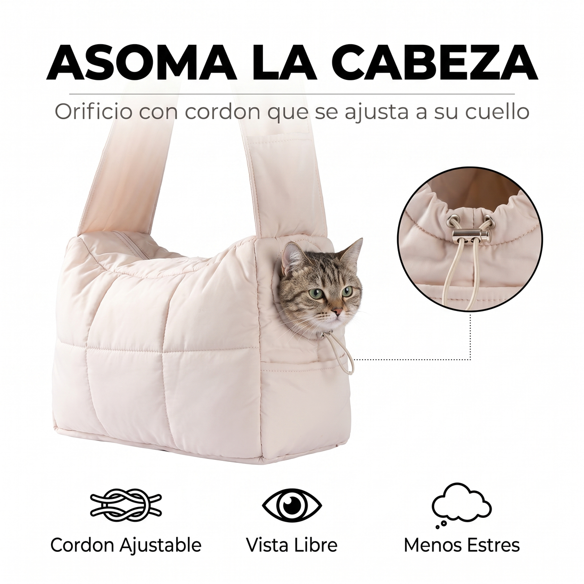 Bolsa de hombro acolchada para gatos