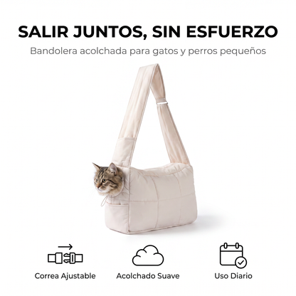 Bolsa de hombro acolchada para gatos